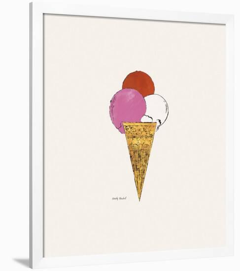 Ice Cream Dessert, c. 1959 (red, pink, and white)-Andy Warhol-Framed Art Print