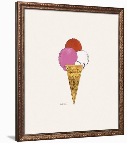 Ice Cream Dessert, c. 1959 (red, pink, and white)-Andy Warhol-Framed Art Print