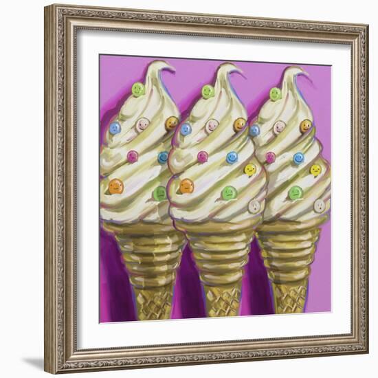 Ice-cream-faces-Howie Green-Framed Giclee Print