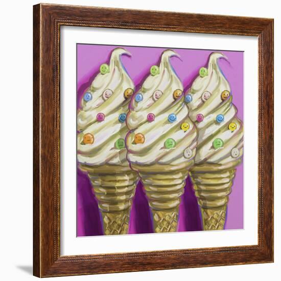 Ice-cream-faces-Howie Green-Framed Giclee Print