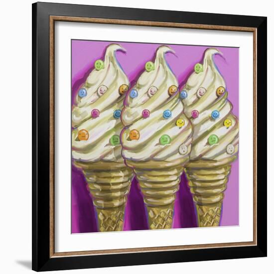 Ice-cream-faces-Howie Green-Framed Giclee Print