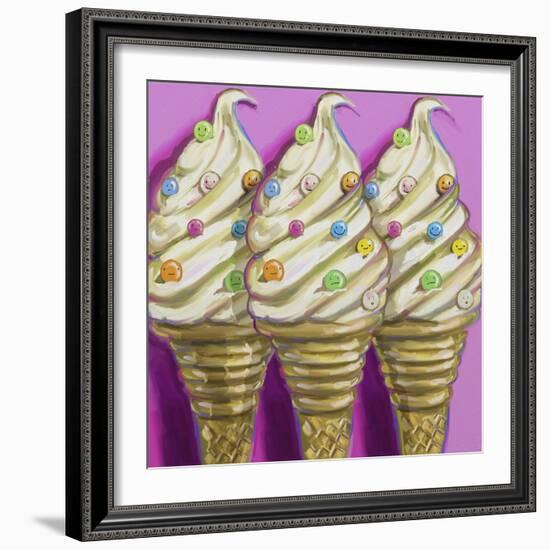 Ice-cream-faces-Howie Green-Framed Giclee Print