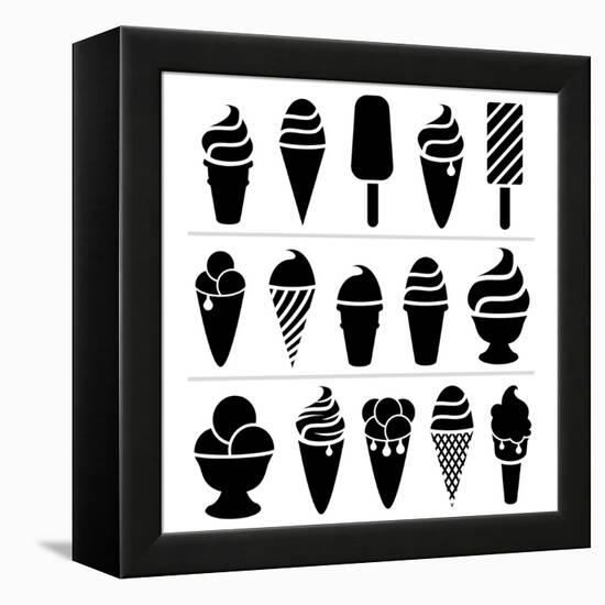 Ice-Cream Icons-dmstudio-Framed Stretched Canvas