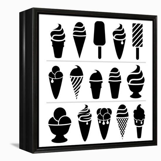 Ice-Cream Icons-dmstudio-Framed Stretched Canvas