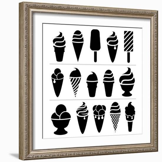 Ice-Cream Icons-dmstudio-Framed Premium Giclee Print