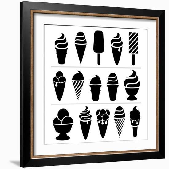 Ice-Cream Icons-dmstudio-Framed Premium Giclee Print