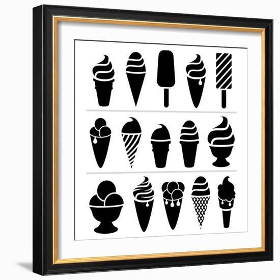 Ice-Cream Icons-dmstudio-Framed Premium Giclee Print