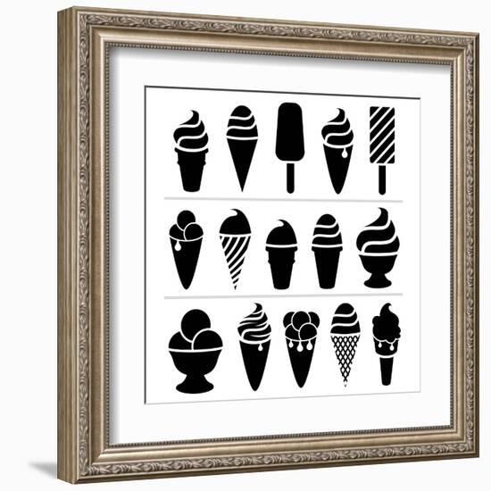 Ice-Cream Icons-dmstudio-Framed Art Print