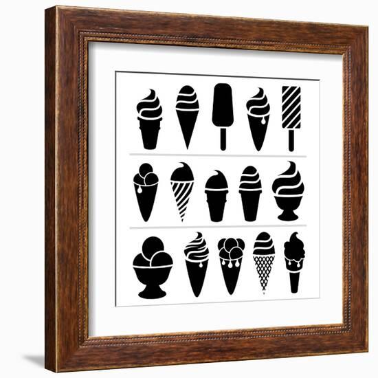 Ice-Cream Icons-dmstudio-Framed Art Print