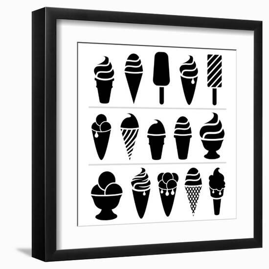 Ice-Cream Icons-dmstudio-Framed Art Print