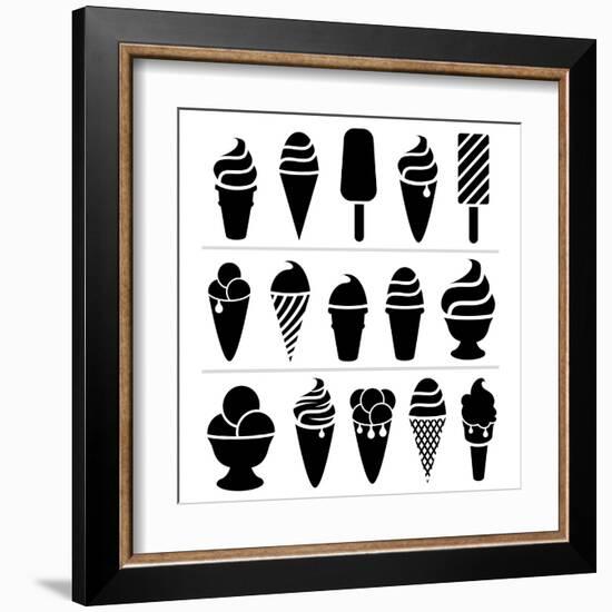 Ice-Cream Icons-dmstudio-Framed Art Print