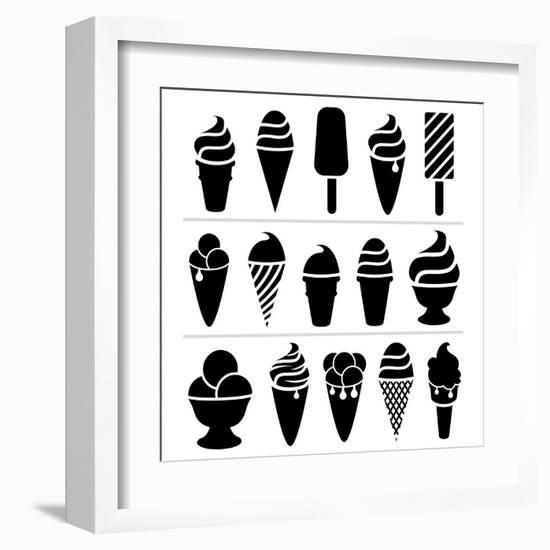 Ice-Cream Icons-dmstudio-Framed Art Print