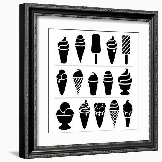 Ice-Cream Icons-dmstudio-Framed Art Print