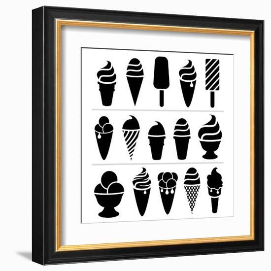 Ice-Cream Icons-dmstudio-Framed Art Print