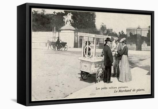 Ice Cream Seller, Paris-null-Framed Premier Image Canvas