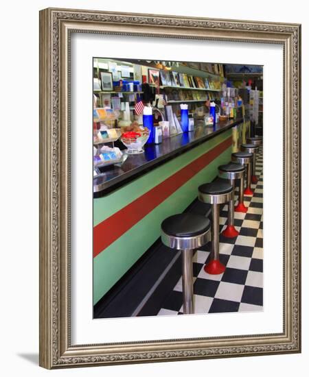 Ice Cream Soda Fountain, Apalachicola, Florida, USA-Joanne Wells-Framed Photographic Print