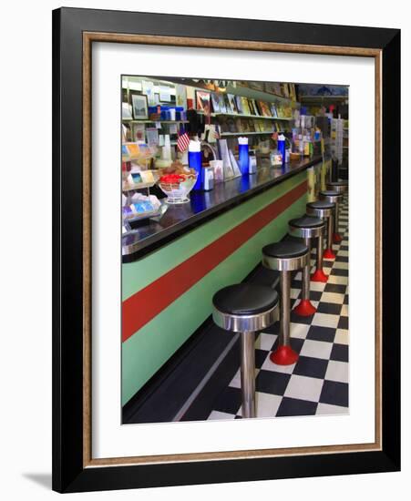 Ice Cream Soda Fountain, Apalachicola, Florida, USA-Joanne Wells-Framed Photographic Print