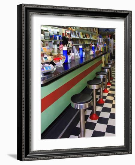 Ice Cream Soda Fountain, Apalachicola, Florida, USA-Joanne Wells-Framed Photographic Print