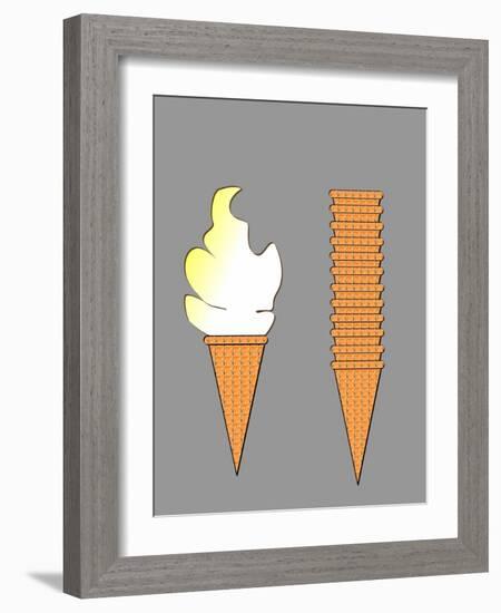 Ice Cream & Stacked Cones-SNEHITDESIGN-Framed Art Print