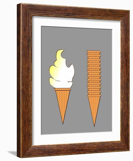 Ice Cream & Stacked Cones-SNEHITDESIGN-Framed Art Print