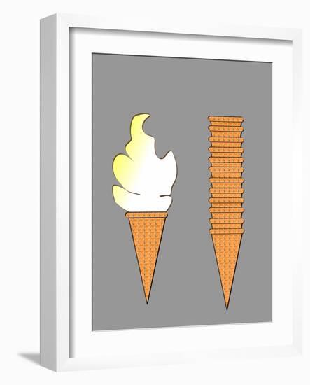 Ice Cream & Stacked Cones-SNEHITDESIGN-Framed Art Print