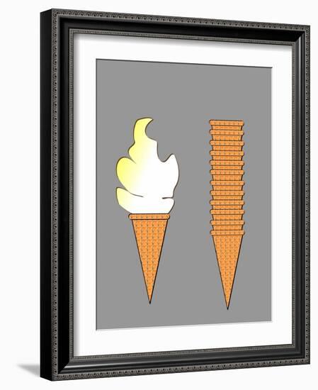 Ice Cream & Stacked Cones-SNEHITDESIGN-Framed Art Print