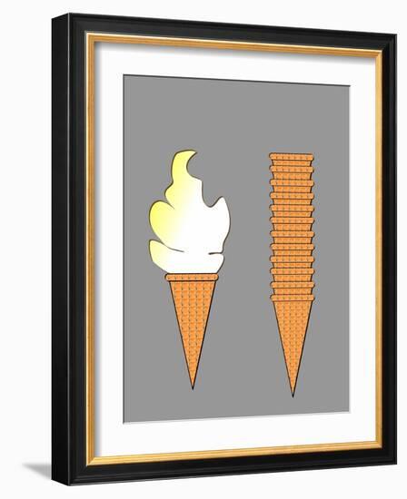 Ice Cream & Stacked Cones-SNEHITDESIGN-Framed Art Print