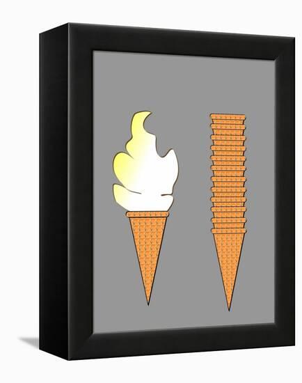 Ice Cream & Stacked Cones-SNEHITDESIGN-Framed Stretched Canvas