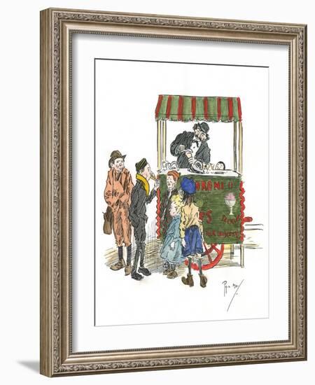 Ice Cream Vendor, London-Phil May-Framed Art Print