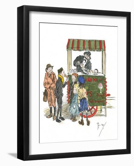 Ice Cream Vendor, London-Phil May-Framed Art Print