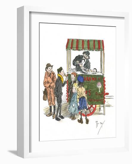 Ice Cream Vendor, London-Phil May-Framed Art Print