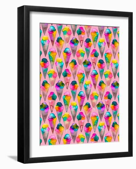 Ice Creams Cones Pink-Ninola Designs-Framed Art Print