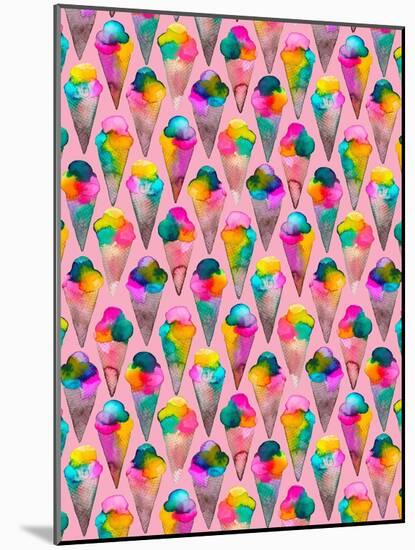 Ice Creams Cones Pink-Ninola Designs-Mounted Art Print