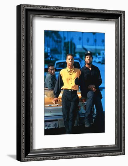 ICE CUBE; CUBA GOODING JR.. "BOYZ N THE HOOD: INCREASE THE PEACE" [1991] (BOYZ N THE HOOD), dire...-null-Framed Photographic Print