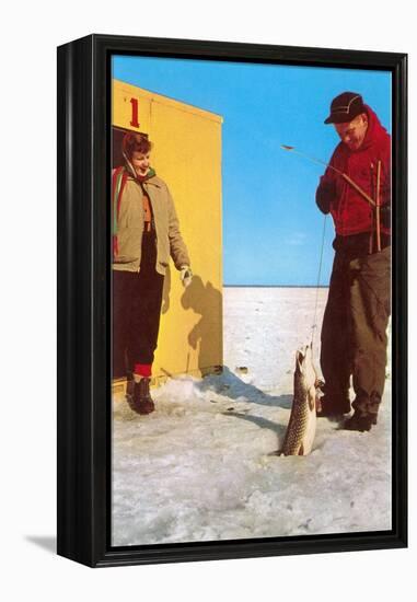 Ice Fishing-null-Framed Stretched Canvas