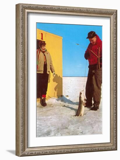 Ice Fishing-null-Framed Art Print