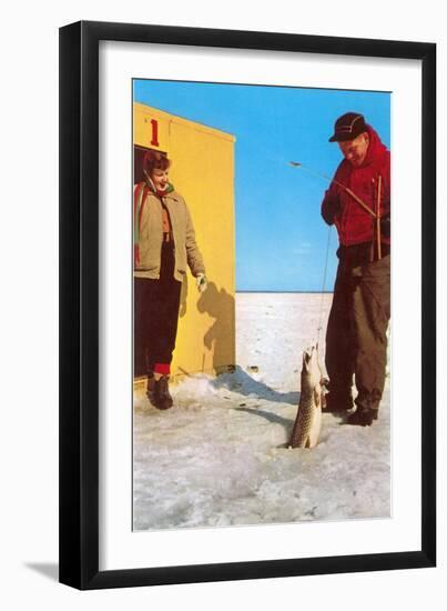 Ice Fishing-null-Framed Art Print
