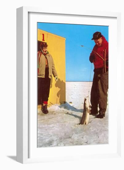 Ice Fishing-null-Framed Art Print