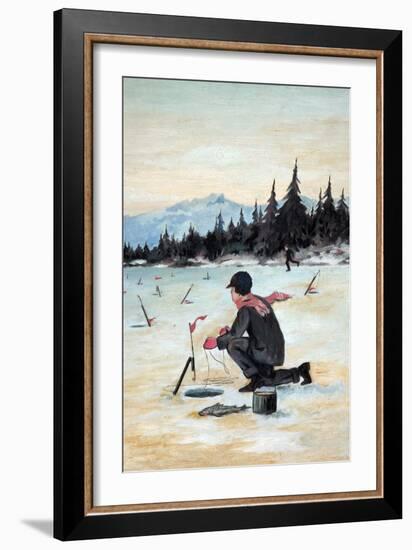 Ice Fishing-null-Framed Art Print