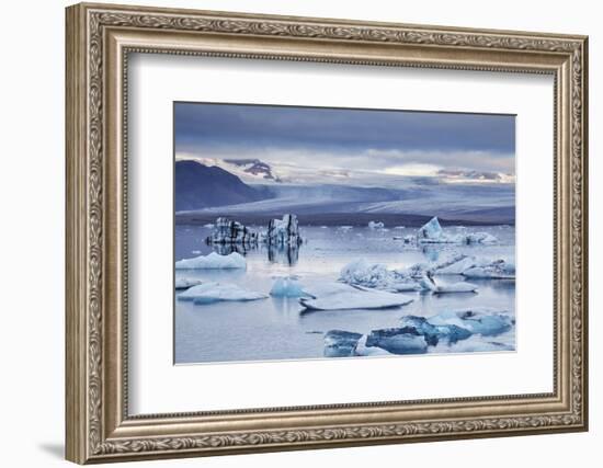 Ice floes in the lagoon at Jokulsarlon, Vatnajokull National Park-Nigel Hicks-Framed Photographic Print