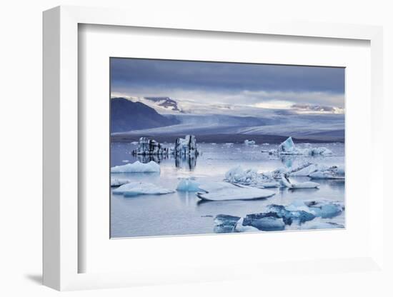 Ice floes in the lagoon at Jokulsarlon, Vatnajokull National Park-Nigel Hicks-Framed Photographic Print