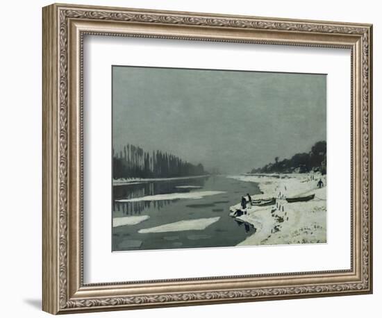 Ice Floes on the Seine at Bougival, Around 1867-Claude Monet-Framed Giclee Print