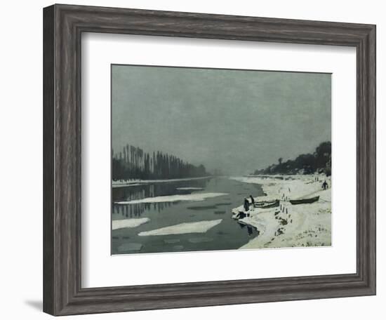 Ice Floes on the Seine at Bougival, Around 1867-Claude Monet-Framed Giclee Print