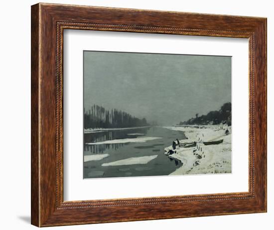 Ice Floes on the Seine at Bougival, Around 1867-Claude Monet-Framed Giclee Print