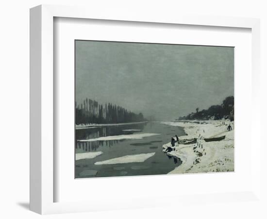 Ice Floes on the Seine at Bougival, Around 1867-Claude Monet-Framed Giclee Print