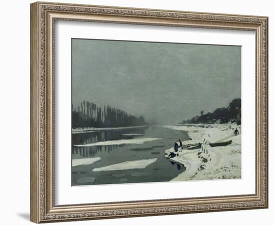 Ice Floes on the Seine at Bougival, Around 1867-Claude Monet-Framed Giclee Print