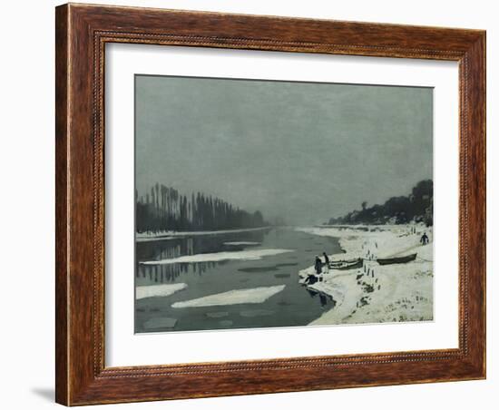 Ice Floes on the Seine at Bougival, Around 1867-Claude Monet-Framed Giclee Print