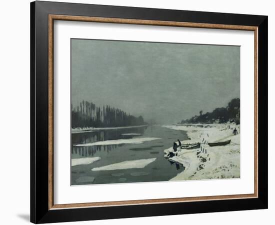 Ice Floes on the Seine at Bougival, Around 1867-Claude Monet-Framed Giclee Print