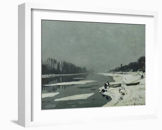 Ice Floes on the Seine at Bougival, Around 1867-Claude Monet-Framed Giclee Print