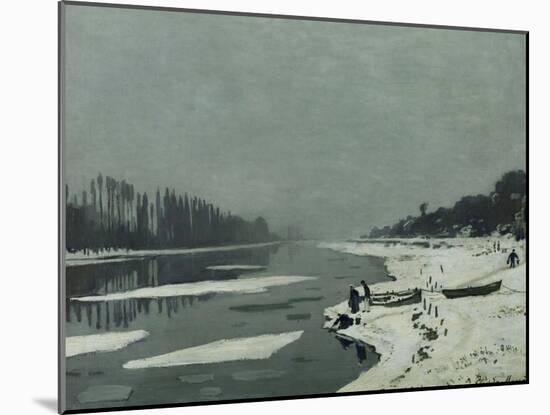 Ice Floes on the Seine at Bougival, Around 1867-Claude Monet-Mounted Giclee Print